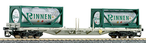 Flat car with two containers &quot;Rinnen&quot;<br /><a href='images/pictures/Tillig/15572.jpg' target='_blank'>Full size image</a>